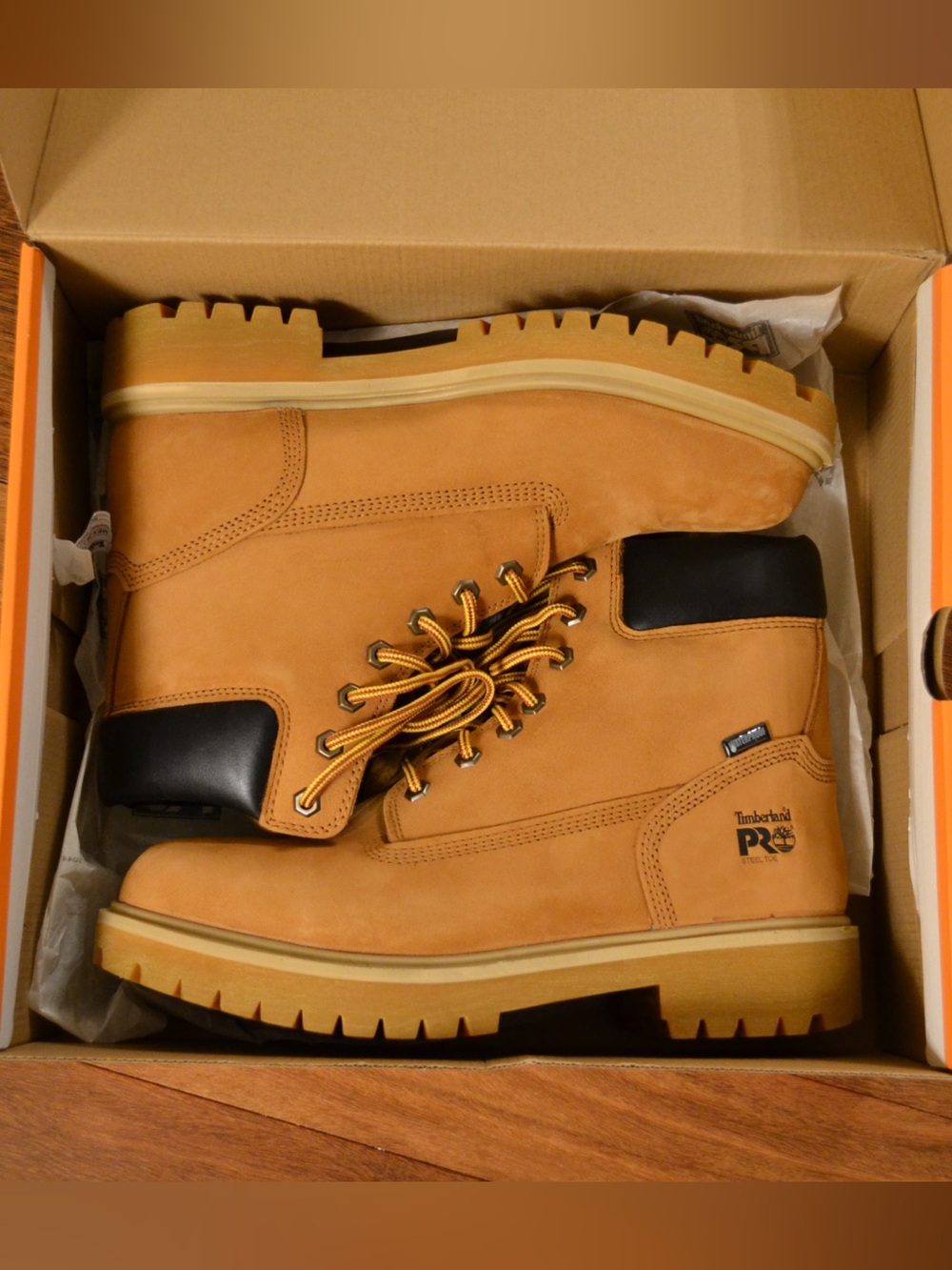 Timberland PRO Steel Toe Men's Wheat Work Boots - Waterproof Size 10